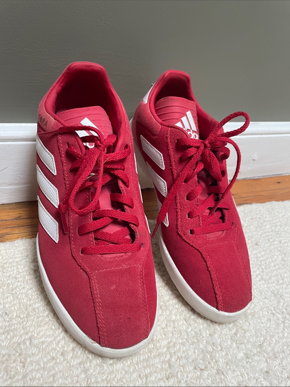 adidas Red Low-Top Athletic Sneakers